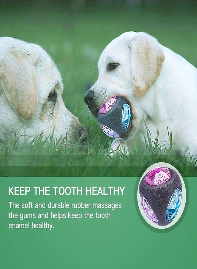 Pups&Pets لعبة كرة الماس الزرقاء من Pups&Pets، لعبة تفاعلية تصدر صوت صرير، كرة ماس متعددة الألوان للجراء والكلاب (متوسطة الحجم) - Image 2